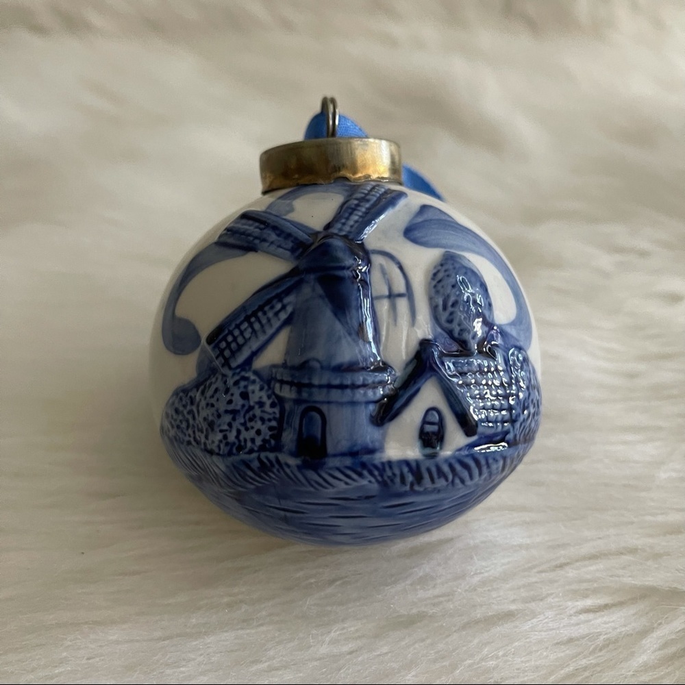 Holland Windmill House Christmas Ornament Delft